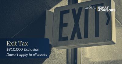 US Exit Tax $910,000 Exclusions doesn't apply to all assets